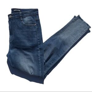 Momokrom Raw Hem Distressed‎ Medium Wash Skinny Jeans